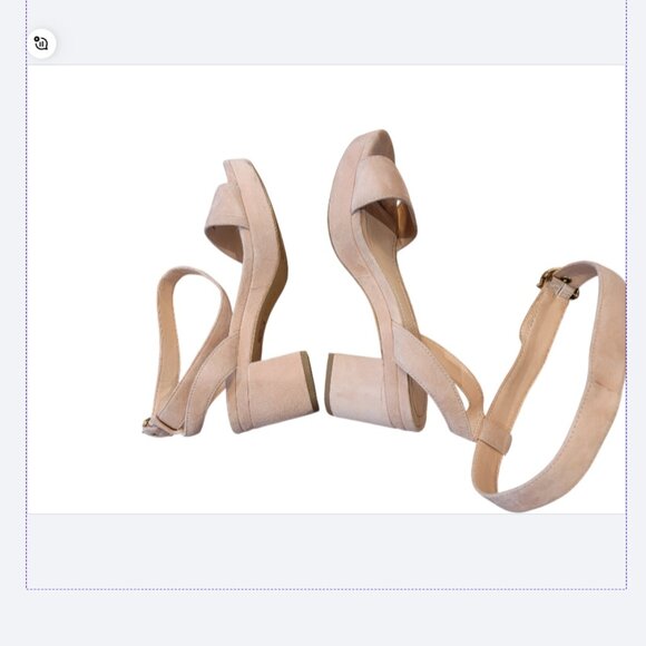 COACH Serena C-Buckle Suede Platform Sandals G4902 Beechwood Tan - Picture 4 of 16